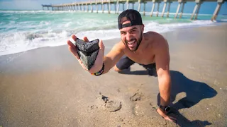 Unearthing RARE 10,000,000 Year OLD Sharktooth From Ocean!!! (Expensive Fossil)