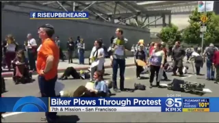 Motorcyclist Plows Through Healthcare Protest In San Francisco