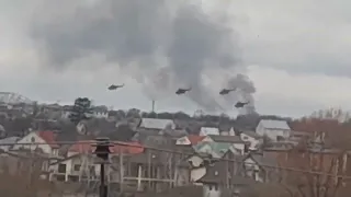 Russian attack helicopters destroying Ukrainian Cities #UkraineRussiaWar #shorts