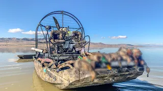 Farmington Bay.  Duck hunting in coffins with the Turbo Apex Airboat