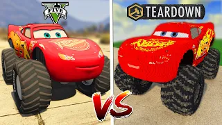 Monster Truck Lightning McQueen GTA 5 vs Monster Truck Lightning McQueen Teardown - Which is best?