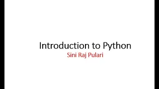 Python Introductory Video- for beginners