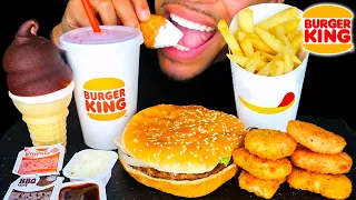 ASMR | BURGER KING CHICKEN NUGGETS CHEESEBURGER FRIES ONION RINGS MUKBANG EATING NO TALKING BIG BITE