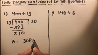 Division with zero in the quotient / How to Divide Numbers  / Division with zero in the quotient