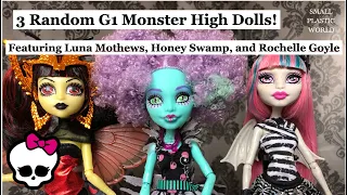 3 Random G1 Monster High Dolls - Luna Mothews, Rochelle Goyle, and Honey Swamp!
