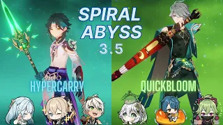 3.5 NEW Spiral Abyss Floor 12 | Xiao Hypercarry + Alhaitham Quickbloom | 9 Stars | Genshin Impact