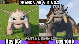 I Survived 1000 Days in Dragon vs Vikings in Minecraft Hardcore