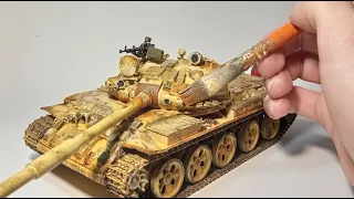 Painting My First Ever Desert Camouflage/ Tamiya 1/35 T-62A