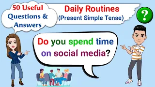 50 Questions and Answers (Present Simple Tense) Basic English Conversation | English Practice
