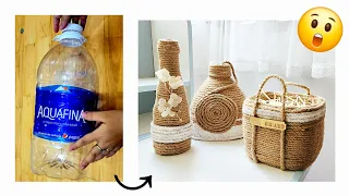 Plastic Bottle Reuse Life Hacks | DIY containers with cardboard and rope ✨️