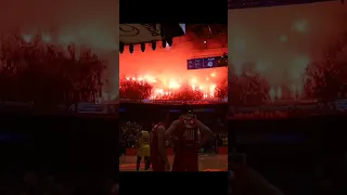 🏀 Incredible support in basketball hall as Hapoel Tel Aviv meets Maccabi 🔴⚪️ #basketultras