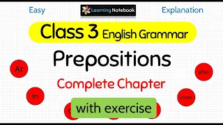 Class 3 Preposition । Class 3 English grammar Prepositions। Grade 3 Prepositions