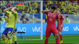 Highlight: Fifa 18 - Russia World Cup - Last 16 - Sweden 1 - 2 Switzerland