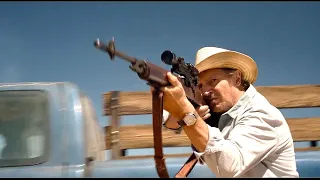 The Marksman (2021) Movie - Border Patrol Shootout Scene |