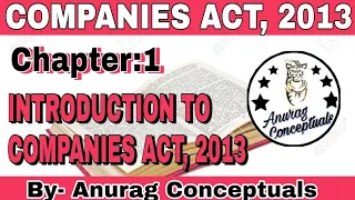 #1 Companies Act, 2013 || Introduction to Companies Act || B.Com 2nd Year || Anurag Conceptuals