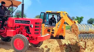 Yuvo tractor JCB 3dx Xpert Loading Mud in Trolley Mahindra Arjun NOVO 605 Eicher 485 Eicher 242