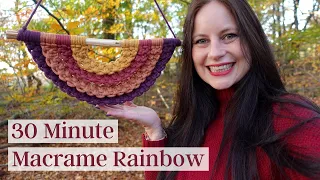 Super Easy Macrame Rainbow Tutorial - Square Knot Wall Hanging for Beginners