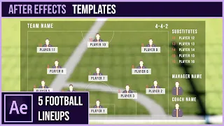 After effects | 5 DIFFERENT Football lineups | Template