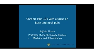 SIR-RFS Webinar (5/1/13): Chronic Pain 101 with a Focus on Back and Neck Pain