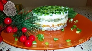 Слоёный салат из куриной печени!!!####Layered salad with chicken liver!!!