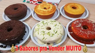 3 Sabores de Bolos Caseiros de Liquidificador com cobertura, pra você vender MUITO| LUCRO GARANTIDO