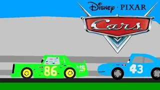 Pixar Cars: The King Crash But The Roles Are Reversed (Stick Nodes)