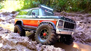 MUD Water, BiG TIRES & "Wheel Thoughts" Bronco Trail Trucking at my Private Creek | RC ADVENTURES