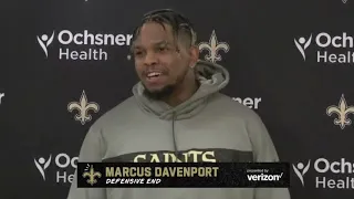 Marcus Davenport on Aaron Rodgers Pre-Snap, Elgton Jenkins | New Orleans Saints