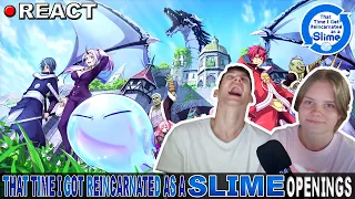 🔴 REACTION: All That Time I Got Reincarnated as a Slime Openings 1-5 | 転生したらスライムだった件 | 1st Time!