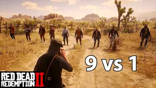 9 vs 1 Quickdraw - No Deadeye - Red Dead Redemption 2 (PC Modded)