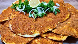 Lahmacun Recipe - Turkish Pizza | in the oven and in the pan