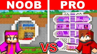 Noob VS Pro : BASE SECRÈTE dans une MONTAGNE sur Minecraft !
