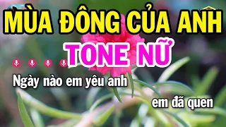 Karaoke Mùa Đông Của Anh Tone Nữ ( D ) Nhạc Sống Mới | Karaoke Bách Hóa