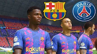 PSG vs FC BARCELONA | FIFA 22 PS5 Realistic Gameplay & Graphics MOD Ultimate Difficulty Career