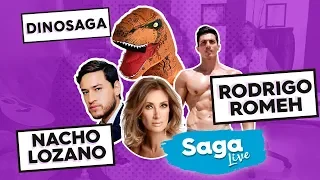 #Saga Live el periodista Nacho Lozano y el atleta fitness, Rodrigo Romeh con Adela Micha