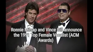 1991 ACM: Ronnie Milsap and Vince Gill Present Reba with Top Female Vocalist Award