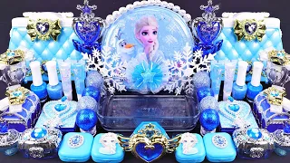 Frozen Blue Slime Mixing Random Cute, shiny things into slime #ASMR #Satisfying #slimevideos #슬라임