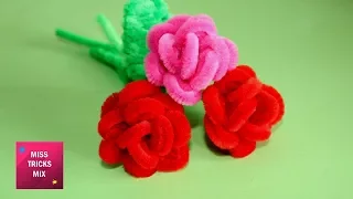 DIY : How to make a rose using pipe cleaner / Spring Crafts