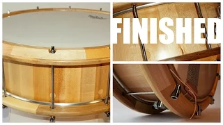 BUILDING A STAVE SNARE DRUM, finish & sound check: The "Helmish" Snare, Pt. 4