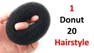 1 donut 20 different hairstyles | new hairstyle for girls | ladies hair style | hairstyle for women