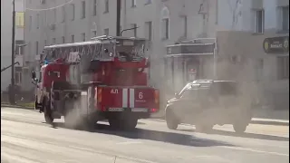 KaMAZ Russian fire department responding with siren yelp