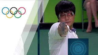 Korea's Jin wins third consecutive gold in Men's 50m Pistol