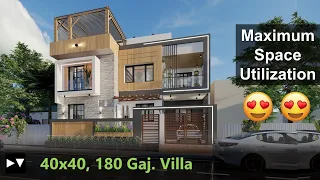 40x40 House Design Villa | 3D Walkthrough | Max. Space Utilization | Home decor ideas | Home Tour