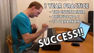 Adult Beginner 1 Year Piano, Final 3 Songs ("The Entertainer", "Prelude No 1 in C", "To Zanarkand")