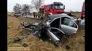 Wypadek śmiertelny na DK11 - moment zderzenia