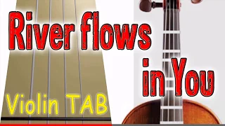 River flows in You - Violin - Play Along Tab Tutorial