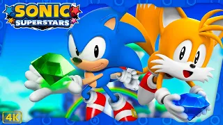 Sonic Superstars ⁴ᴷ Full Playthrough (Story Mode, All 7 Chaos Emeralds) 2-Player Sonic & Tails