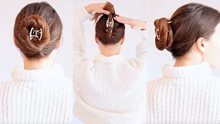 1min Elegant Bun : Claw Clip Hairstyle Tutorial