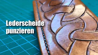 Hallmarking leather sheath 5 | time lapse, hallmarking, swifel knife, wet shaping | knife making #91