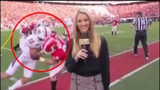 NFL Female Reporters Getting Hit Compilation